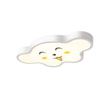 Childrens Led Ceiling Light For Kids Bedroom - Cartoon Smile/Dog Design White/Pink/Blue Flush Mount