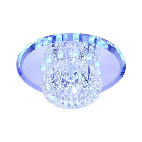 Minimalist Oval Clear Crystal Led Ceiling Light For Hallway