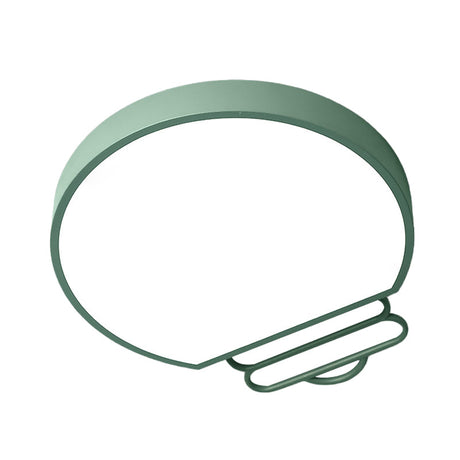 Nordic Led Flush Mount Ceiling Lamp With Acrylic Shade And White/Green/Grey Bulb Shape