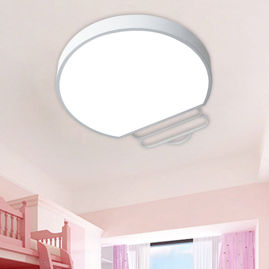 Nordic Led Flush Mount Ceiling Lamp With Acrylic Shade And White/Green/Grey Bulb Shape White