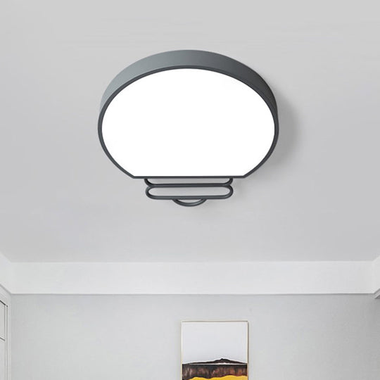 Nordic Led Flush Mount Ceiling Lamp With Acrylic Shade And White/Green/Grey Bulb Shape