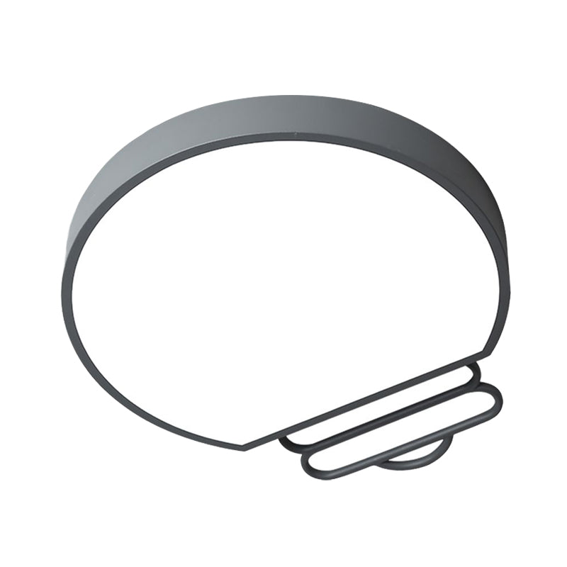 Nordic Led Flush Mount Ceiling Lamp With Acrylic Shade And White/Green/Grey Bulb Shape