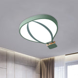 Nordic Led Acrylic Hot Air Balloon Flush Light For Child Bedroom In 3 Stylish Colors