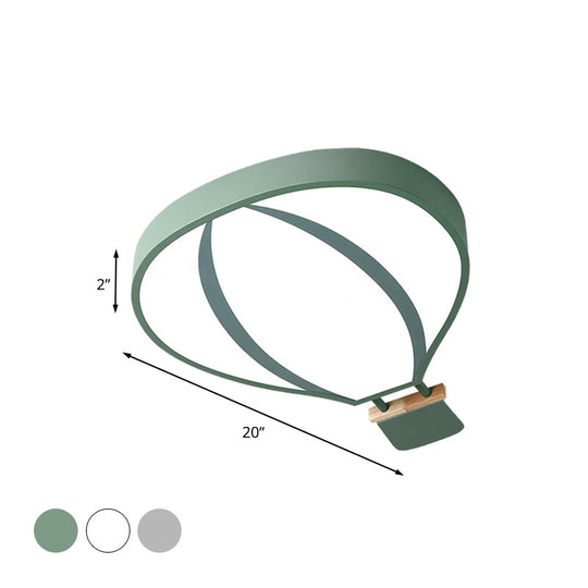 Nordic Led Acrylic Hot Air Balloon Flush Light For Child Bedroom In 3 Stylish Colors