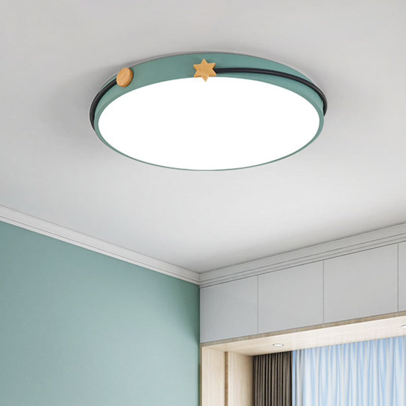 Modern Acrylic Led Ceiling Flush Lamp With Nordic Design In White/Green/Blue Shade For Living Room