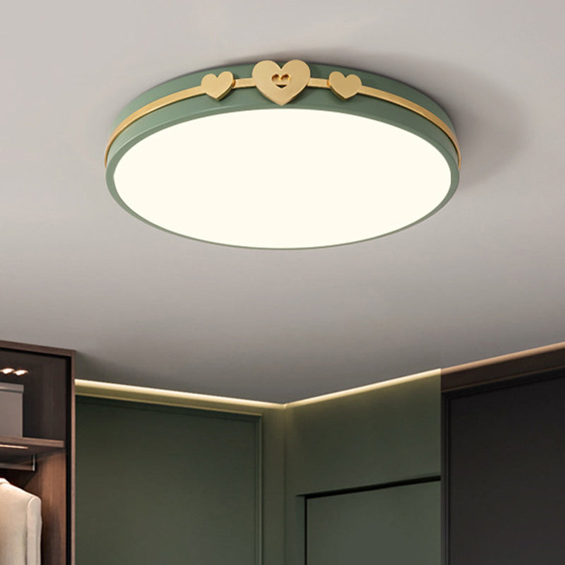 Nordic Circular Flush Lamp: Acrylic Led Bedroom Lighting In Elegant White/Black/Grey With Gold