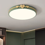 Nordic Circular Flush Lamp: Acrylic Led Bedroom Lighting In Elegant White/Black/Grey With Gold Heart