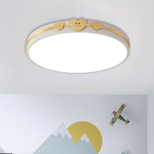 Nordic Circular Flush Lamp: Acrylic Led Bedroom Lighting In Elegant White/Black/Grey With Gold
