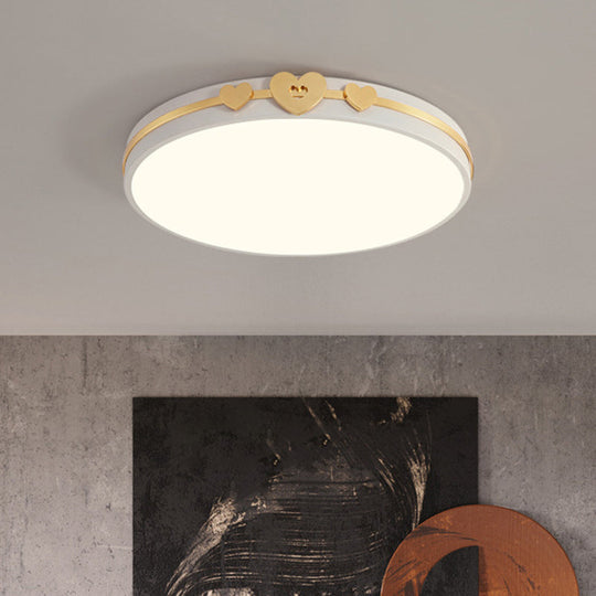 Nordic Circular Flush Lamp: Acrylic Led Bedroom Lighting In Elegant White/Black/Grey With Gold