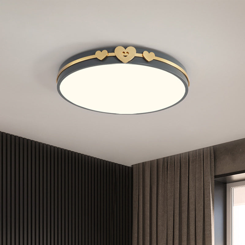 Nordic Circular Flush Lamp: Acrylic Led Bedroom Lighting In Elegant White/Black/Grey With Gold