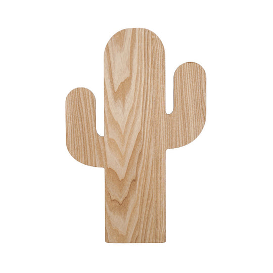 Wooden Shade Led Sconce Light For Bedroom - Wall Mounted In Beige Car/Pineapple/Cactus Designs