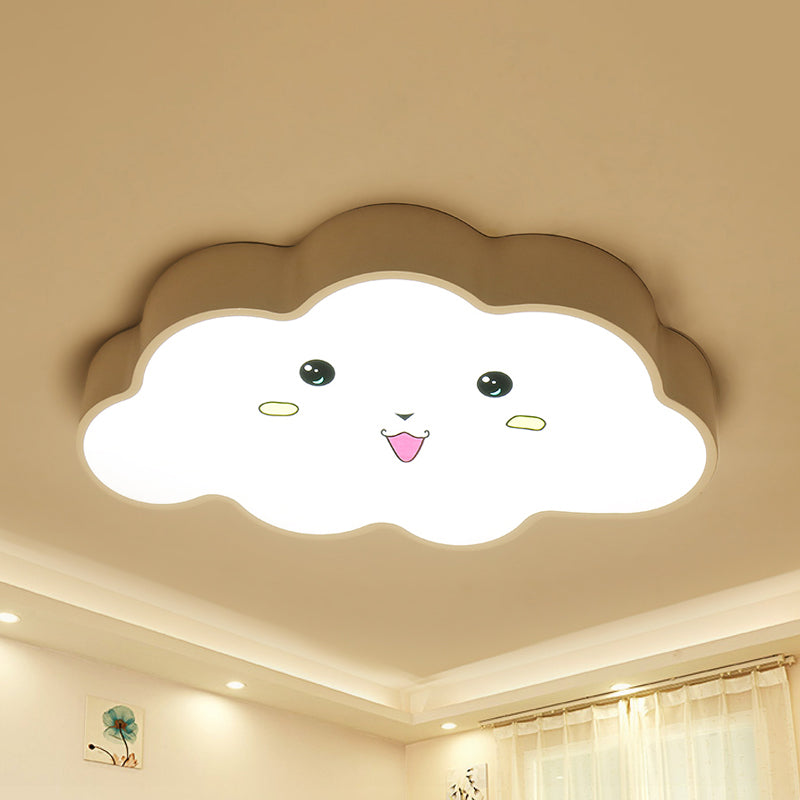 Cartoon Nursery Led Ceiling Light With Cloud Acrylic Shade