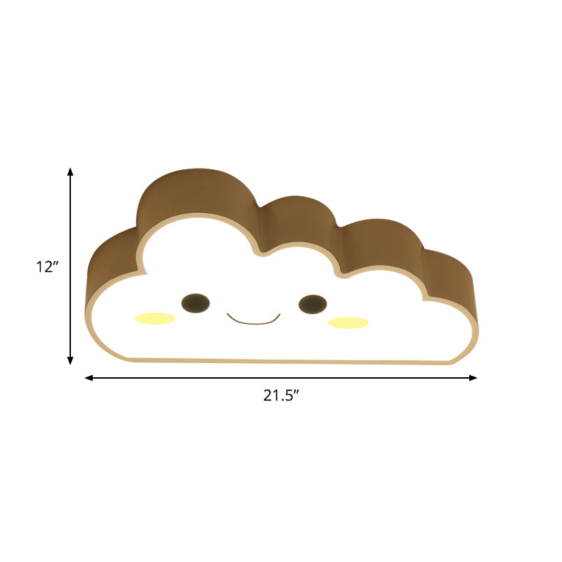 Cartoon Nursery Led Ceiling Light With Cloud Acrylic Shade