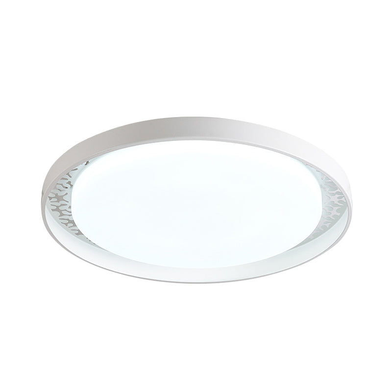 Minimalist Disc Ceiling Flush Led Lighting For Childrens Bedrooms - White/Green/Pink Colors