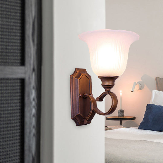 Vintage Ivory Glass Wall Sconce Lamp For Coffee Blossom Living Room Décor