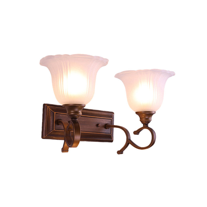 Vintage Ivory Glass Wall Sconce Lamp For Coffee Blossom Living Room Décor