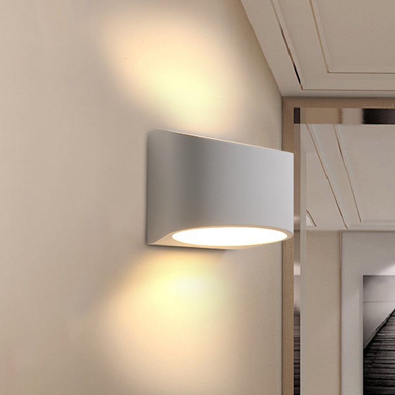 Gypsum Led Wall Sconce - Minimalist 1-Head White Lamp Fixture