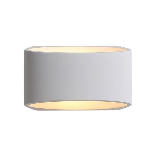 Gypsum Led Wall Sconce - Minimalist 1-Head White Lamp Fixture