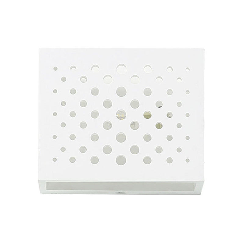 Modern White Laser-Cut Box Wall Light Sconce - 1 Head Gypsum Led Lamp