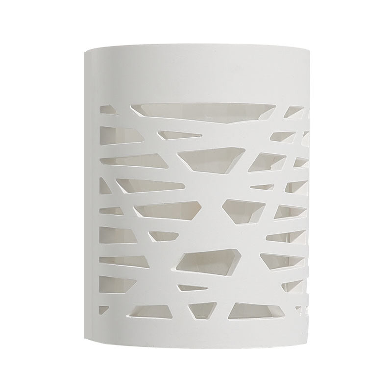 Modern Hollow Out Design 1-Light White Led Wall Sconce