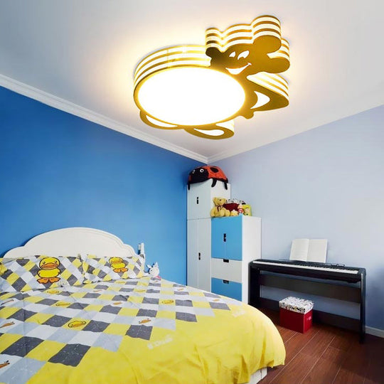 Kid’s White Star Acrylic Flush Mount Ceiling Light Fixture
