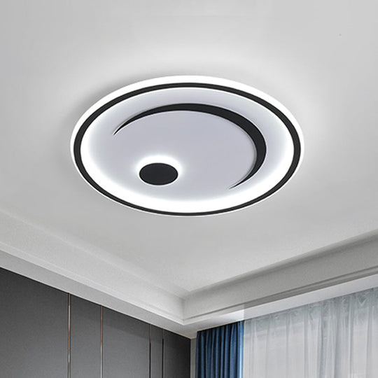 Nordic Led Flush Mount Light In Black/Gold Or White/Warm - Bedroom Lighting Fixture Black / White