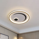 Nordic Led Flush Mount Light In Black/Gold Or White/Warm - Bedroom Lighting Fixture