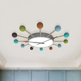 Nordic Led Flush Mounted Ceiling Light With Acrylic Wood Lollipop Decor For Bedroom