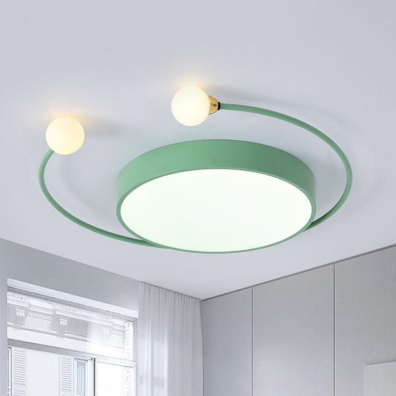 Nordic Iron Led Ceiling Light With Crab Design In Grey/White/Green For Bedrooms Green