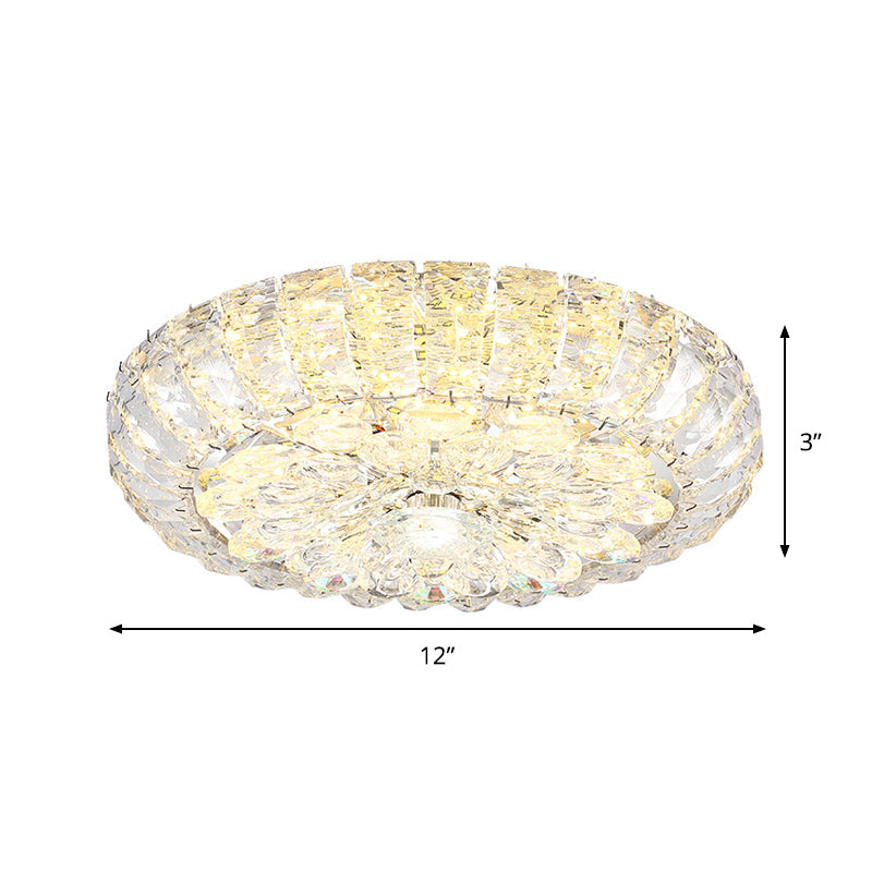 Simplicity Corridor Led Flushmount Ceiling Light With Clear Crystal Block Shade - 8’/12’ Options