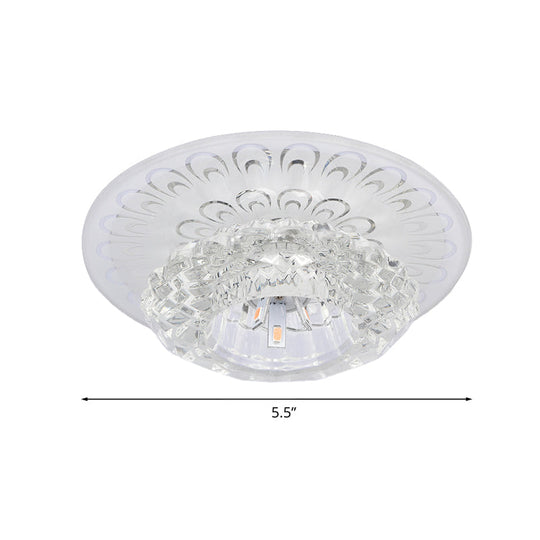 Modern Crystal Flower Hotel Flush Mount Led Ceiling Light Fixture - Layered Design 5.5’/7’ Wide