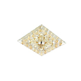 Contemporary Amber Crystal Led Flush Light For Hallway With Warm/White