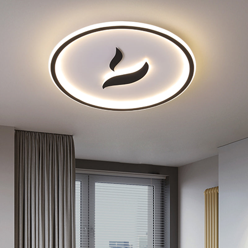 Black/Gold Led Flush Lamp With White/Warm Light And Minimalist Design For Bedroom Black / Warm