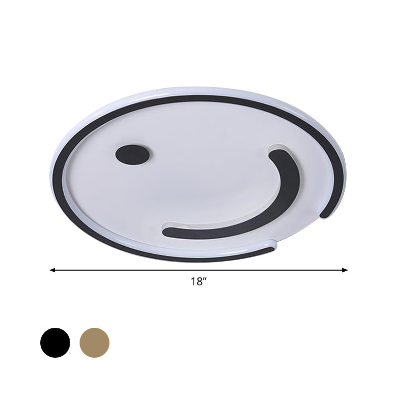 Sleek Round Led Flushmount Lamp In Black/Gold Or White/Warm Light For Bedroom Ceiling