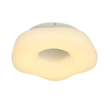 Nordic Acrylic Led Doughnut Flushmount Light For Kids Bedroom In White/Blue/Pink