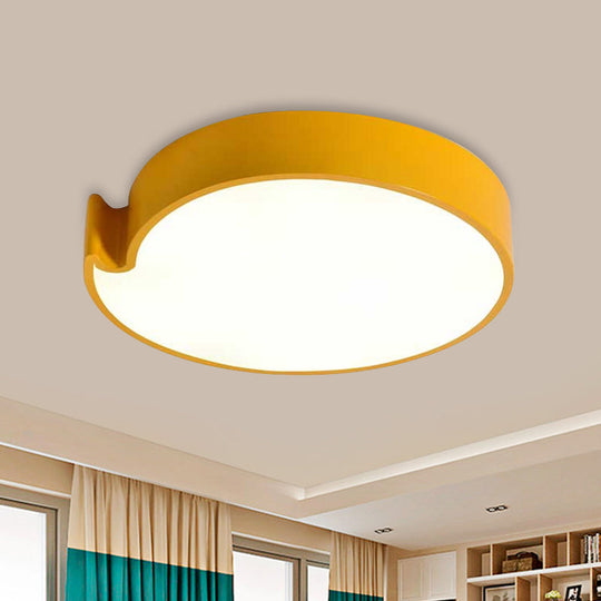 Led Flush Mount Ceiling Light With Minimalist Acrylic Shade And Blue/Yellow Finish Yellow