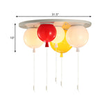 White Flush Mount Acrylic Balloon Ceiling Light Fixture - Nursery Lighting With 3/5 Heads
