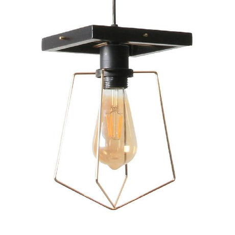 Metal Caged Pendant Lighting - Farmhouse Style Hanging Lamp 1 Light Black (1/3-Pack) / A