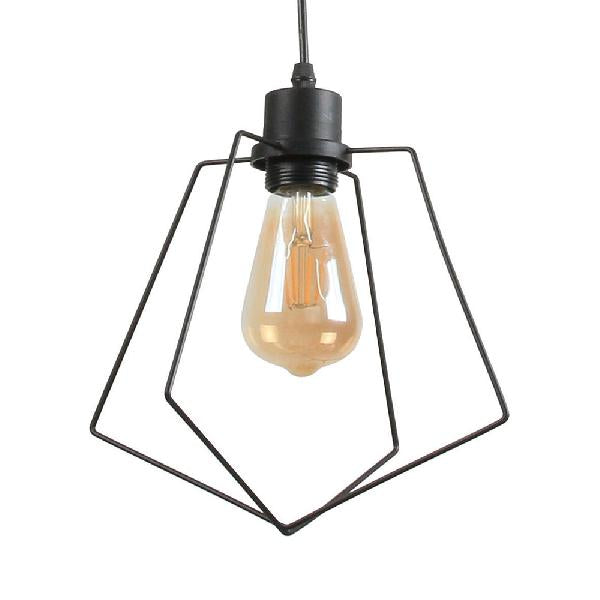 1/3-Pack Pentagon Metal Suspended Light Loft Style Hanging Lamp In Black/Gold Finish Black / 1