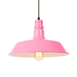 Retro Metal Barn Shade Hanging Lamp - Pink/Yellow 10/14/18 Diameter