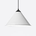 Contemporary Cone Metal Suspension Lamp: 12/16 Inch Width 1-Bulb Hanging Light For Dining Room In