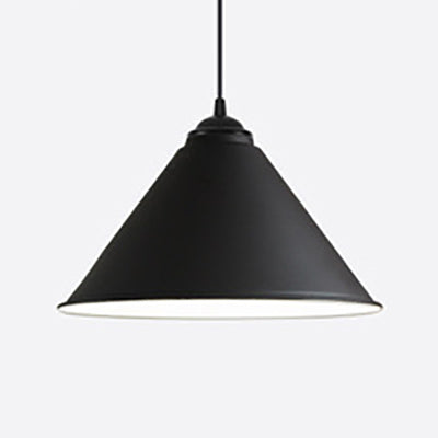 Contemporary 12/16 Inch Wide Cone Metal Suspension Lamp: Elegant 1-Bulb Hanging Light For Dining