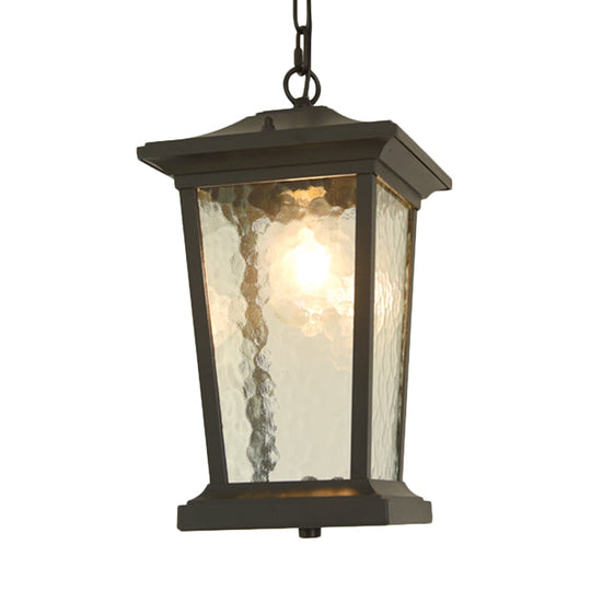 Black Countryside Single Head Birdcage Pendant Ceiling Light With Water Glass