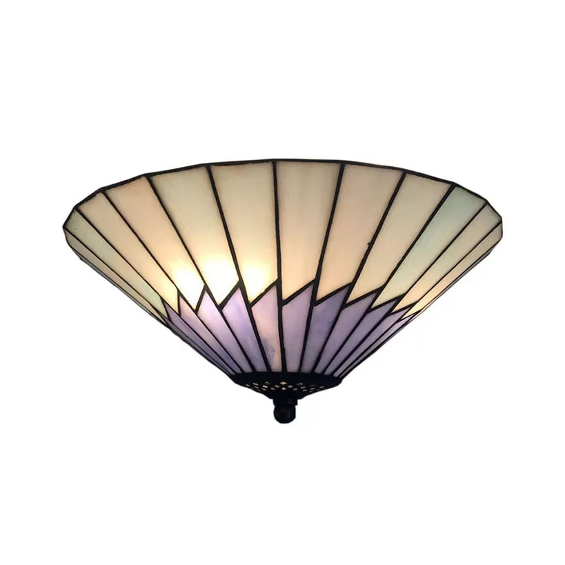 Tiffany Style 2-Light Purple Ceiling Flush Mount For Bedroom 6 High X 13 Diameter
