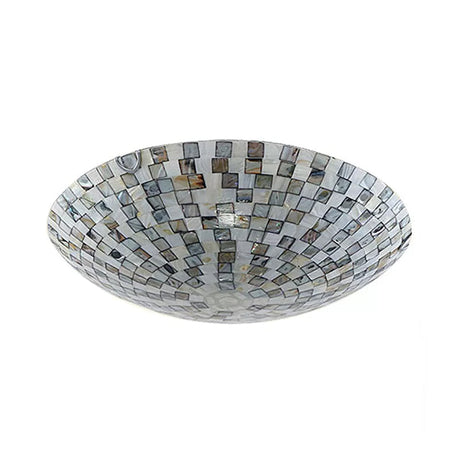 Tiffany Shell Flush Mount Ceiling Light In Beige - 2 Lights Bowl Shade 8 H X 12 Diameter Bedroom