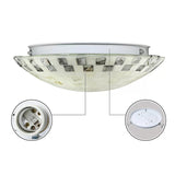Tiffany 2-Light Shell Flush Mount Ceiling Light In Beige For Bedroom - 3 H X 12 D
