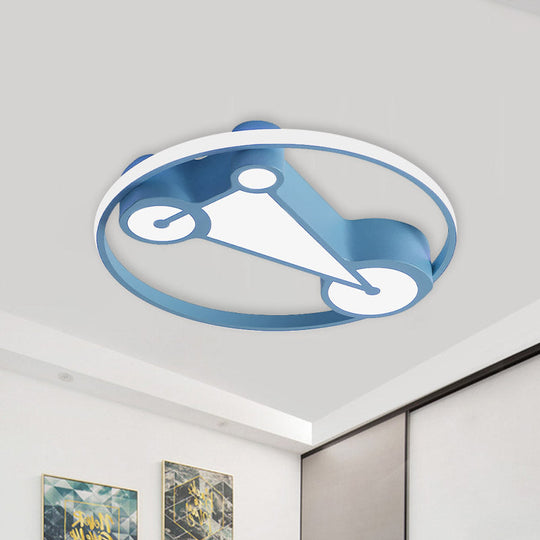 Kids Led Ceiling Lamp In Acrylic Geometry Design - White/Pink/Blue