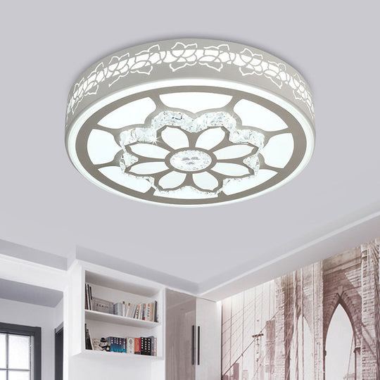 Modern Led Crystal Ceiling Light With Unique Side Design Star/Flower Flush Mount In White / Flower