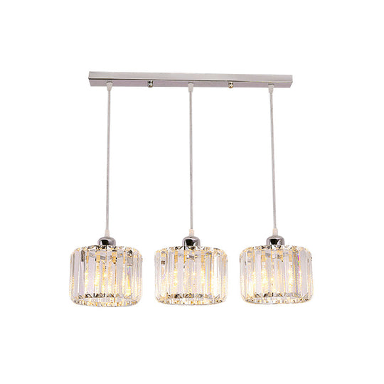 Modern 10-Head Cluster Pendant Light With Crystal Shade - Elegant Lobby Hanging Lamp