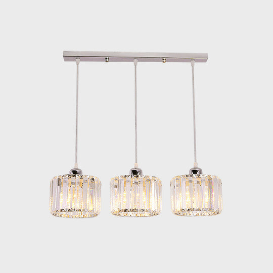 Modern 10-Head Cluster Pendant Light With Crystal Shade - Elegant Lobby Hanging Lamp